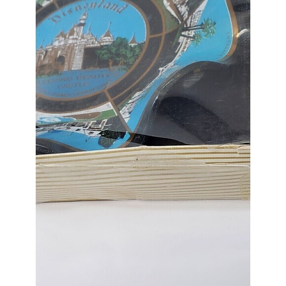 VINTAGE DISNEYLAND GLASS SCALLOP EDGE DISH TRAY WITH BOX HOVER ART - Picture 11 of 14